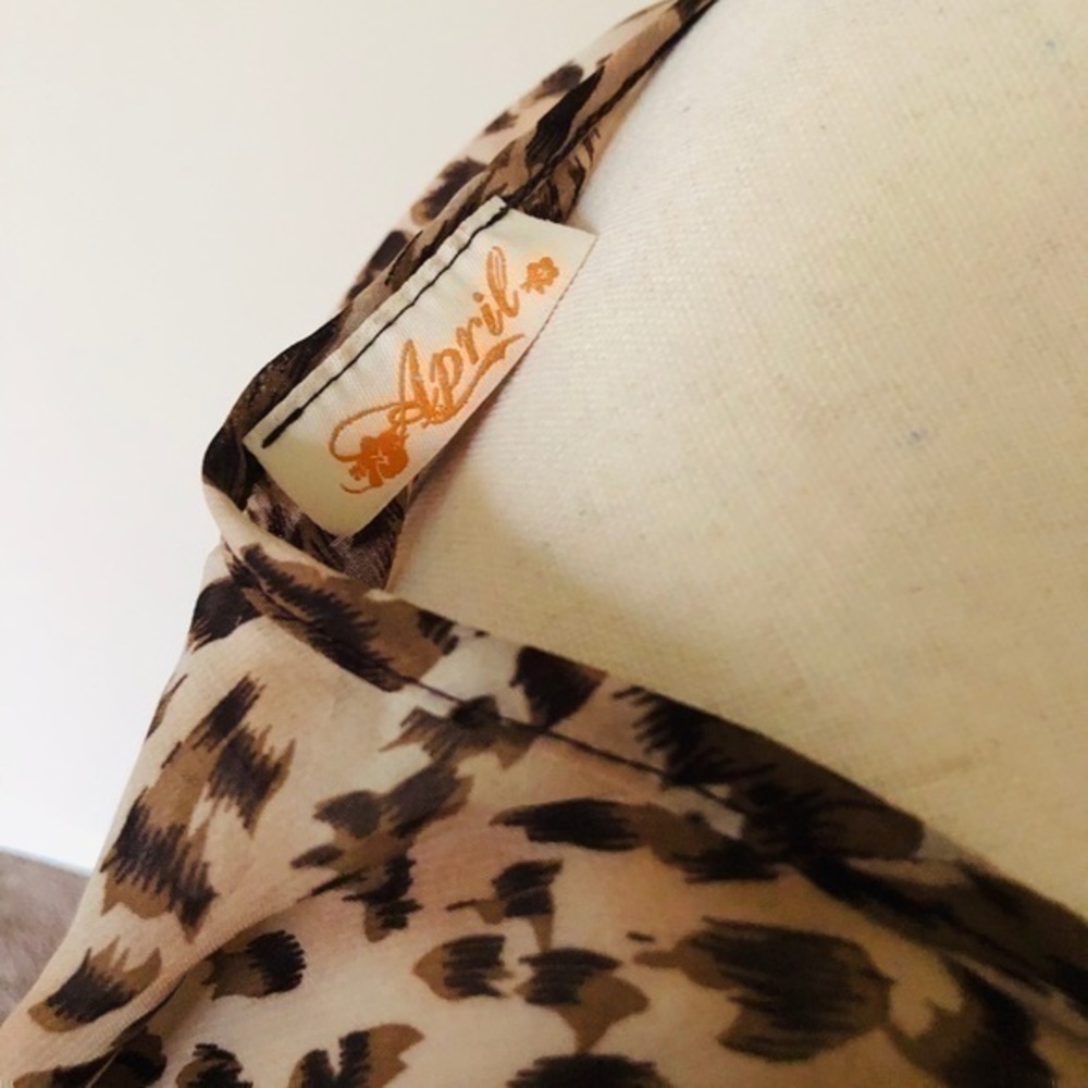 April Leopard Print Chiffon Crop Top - Picture 4 of 4